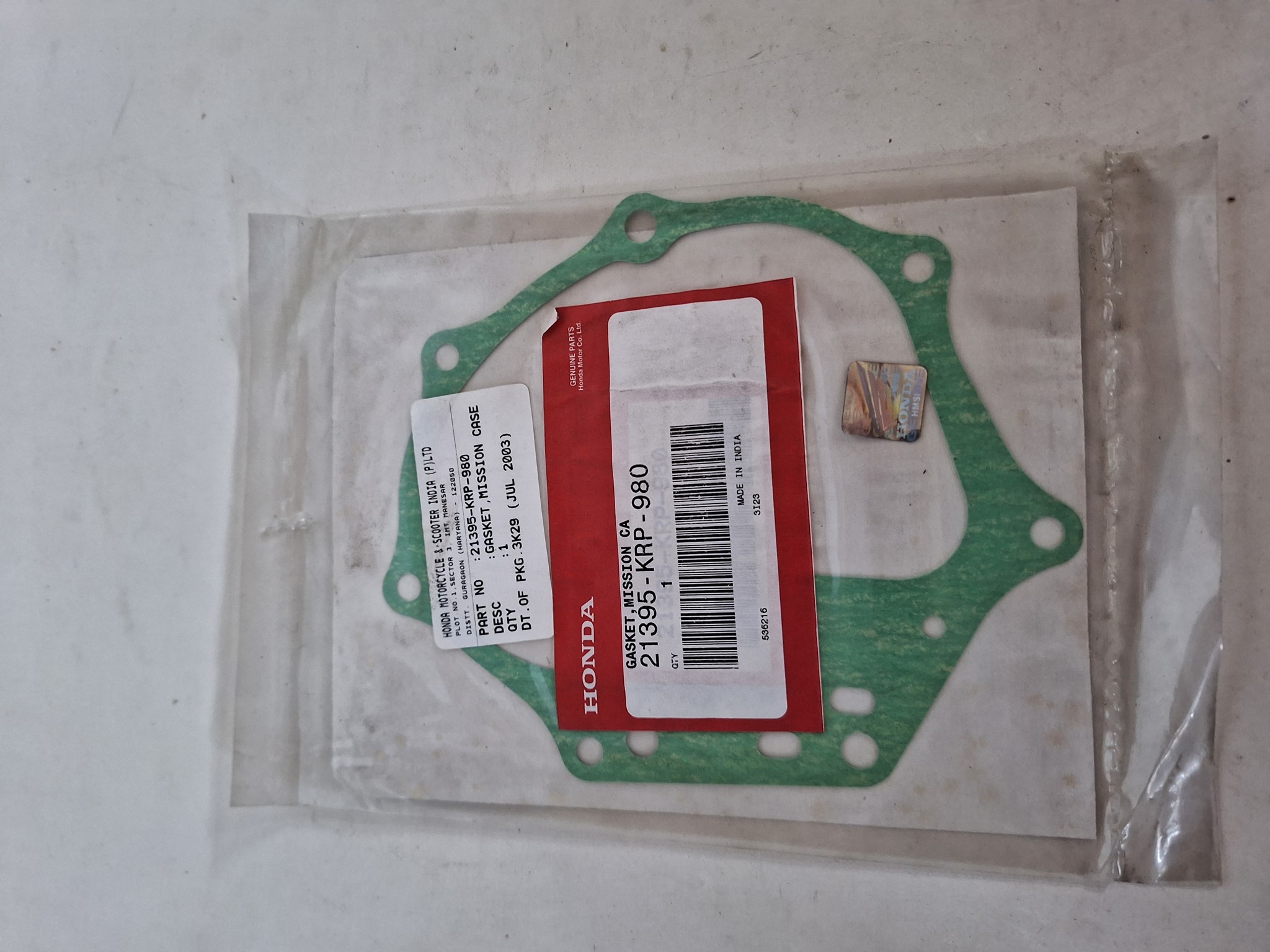 Bild von GASKET,MISSION CA  21395-KRP-980  SCV100F